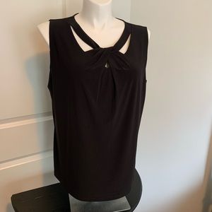 Jones Studio Black Drape Neck Tank Top